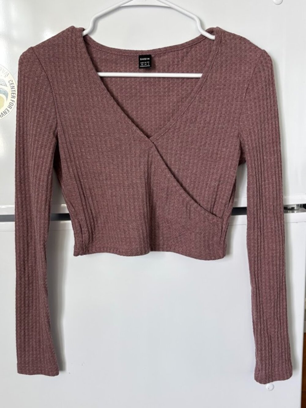 Mauve Waffle-Knit Crop Top Size XS